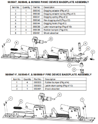 98/9947 & 98/9947-F Baseplate Assembly.